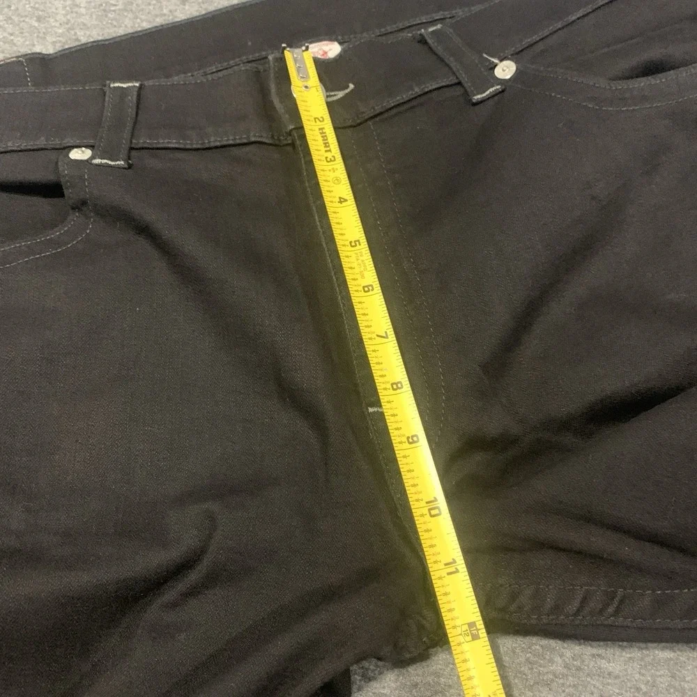 True Religion Men's Straight Leg Jeans Black Cotton Blend - 44x33